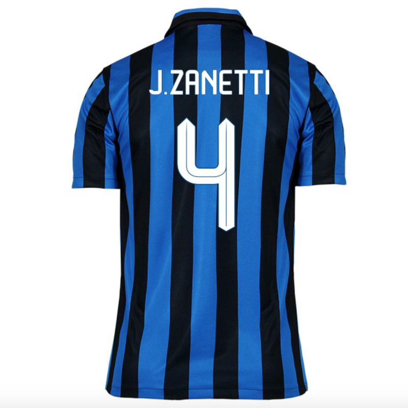 Inter Milan 2015-16 Home J.Zanetti 4 Soccer Jersey